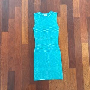 Torn by Ronny Kobo Turquoise Sleeveless Mini Dress